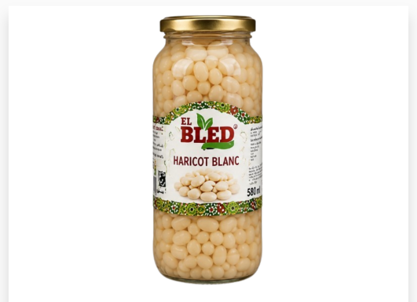 EL BLED HARICOT BLANC BOCAL 580ML X 12