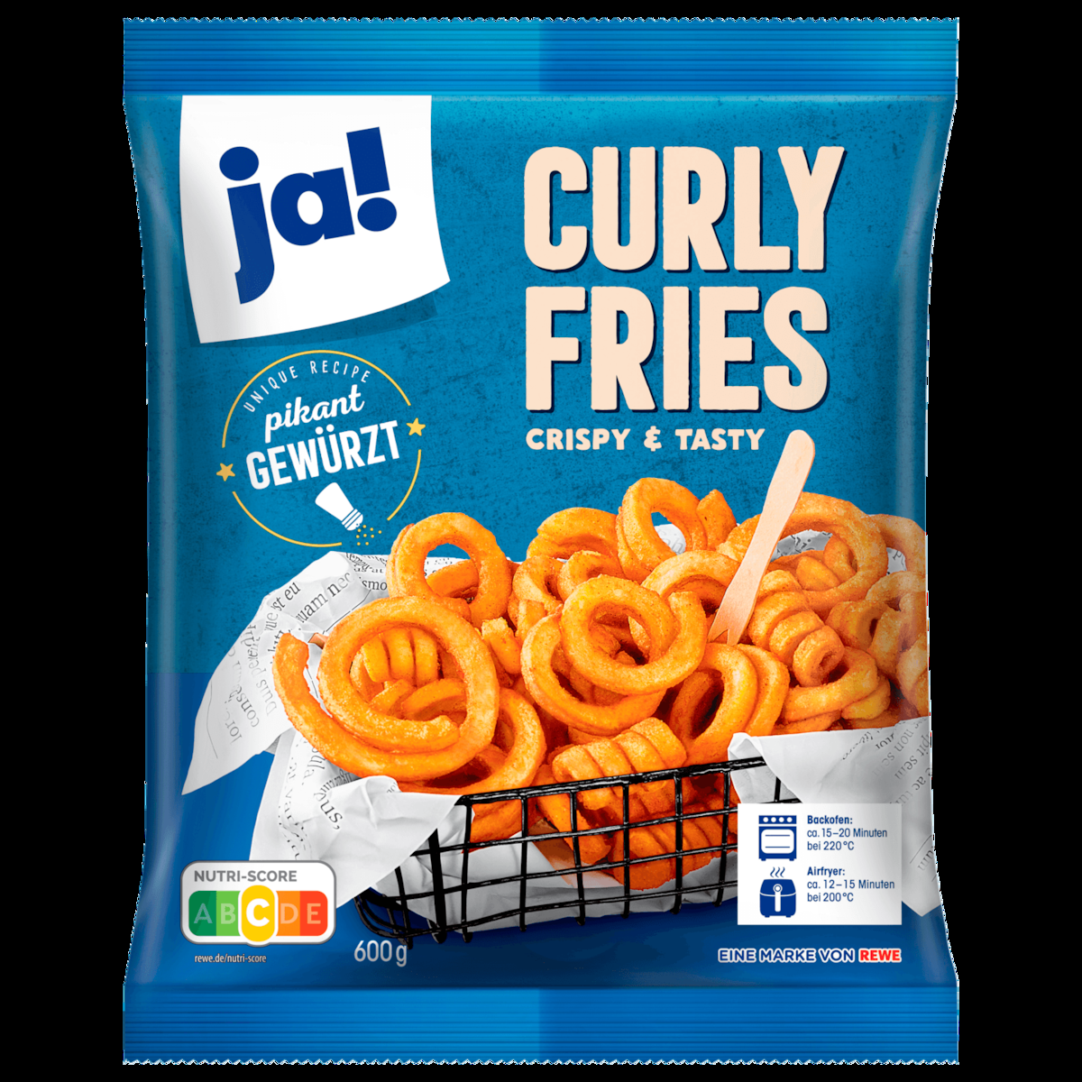 JA FRITES CURLY 600G X 12
