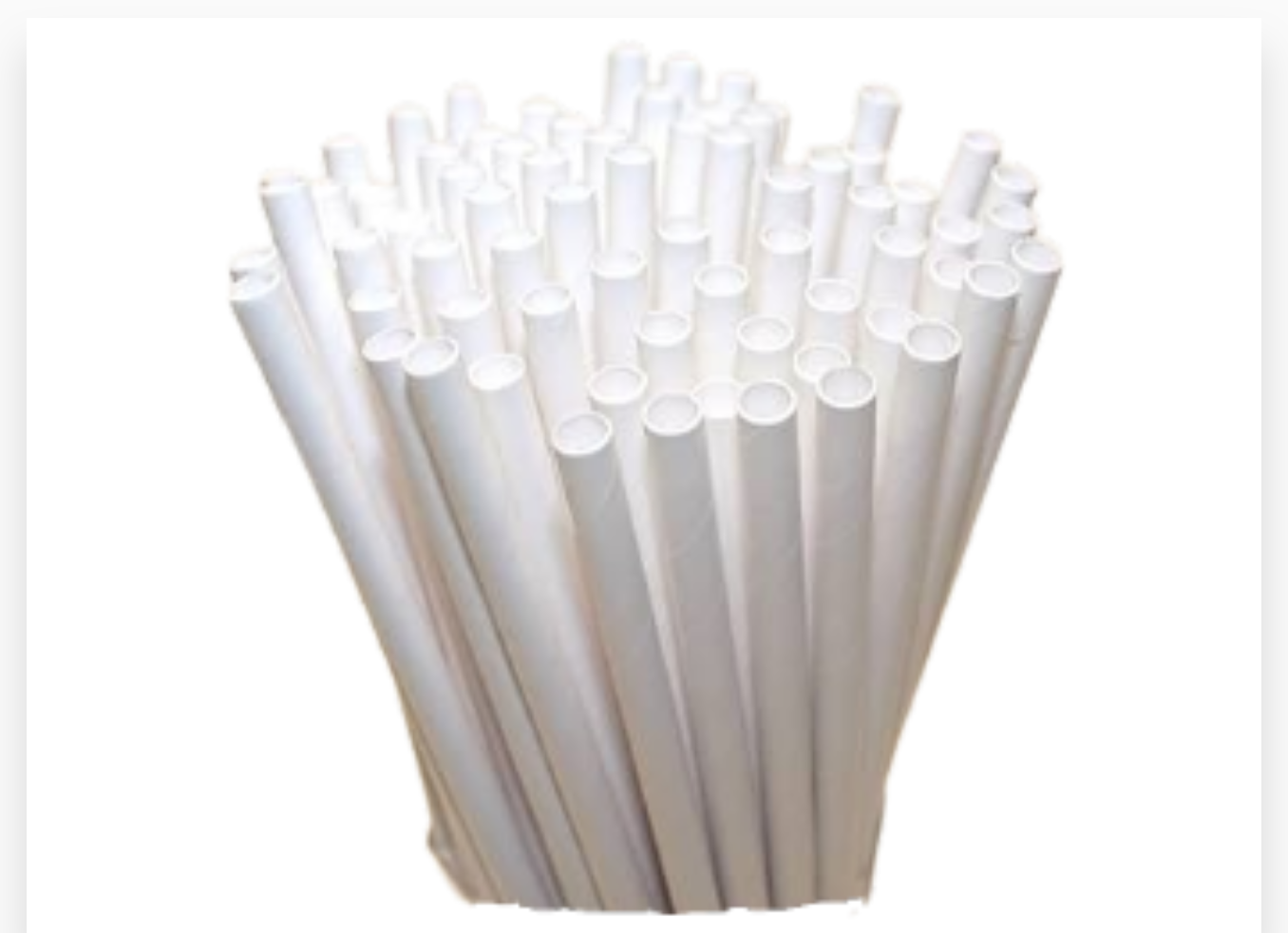 PAILLE PAPIER BLANCHE EMBAL. INDIV.  200xØ6mm 150PCS