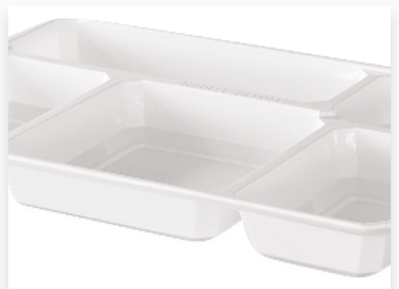 PLATEAU REPAS 5 COMPARTIMENTS FIBRE DE CANNE 4X50PCS