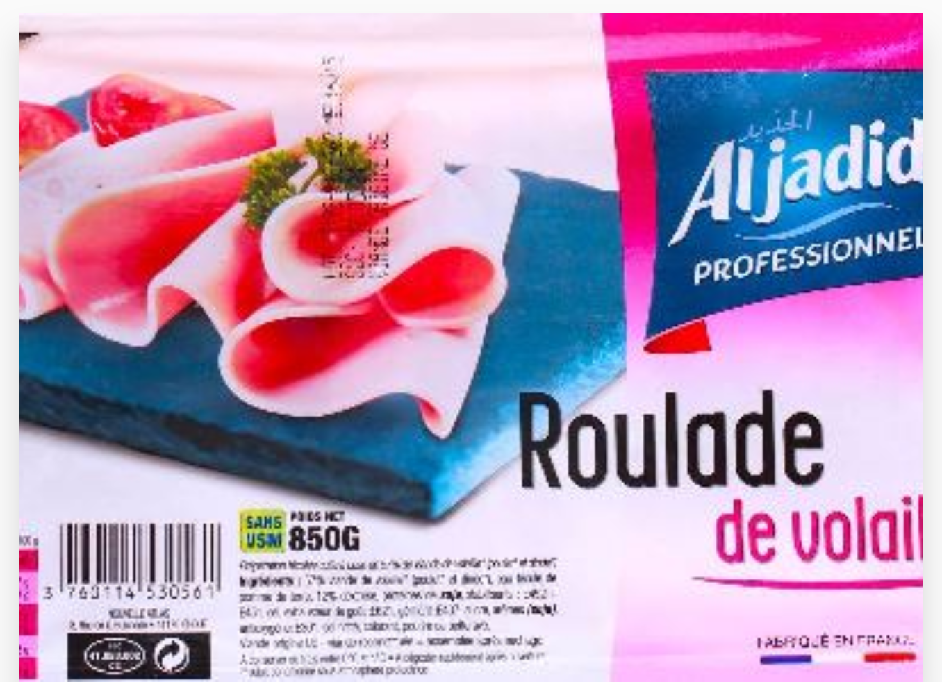 PRE DECOUPE ROULADE DE VOLAILLE 850G