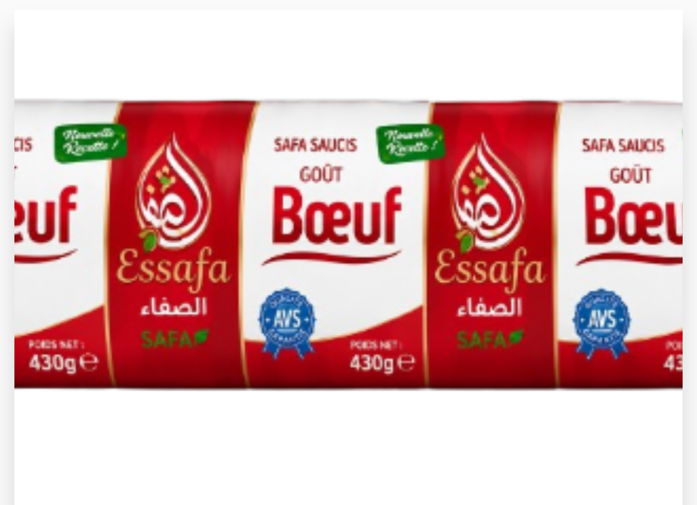 SAFA SAUCIS GOUT BOEUF NATURE 430G