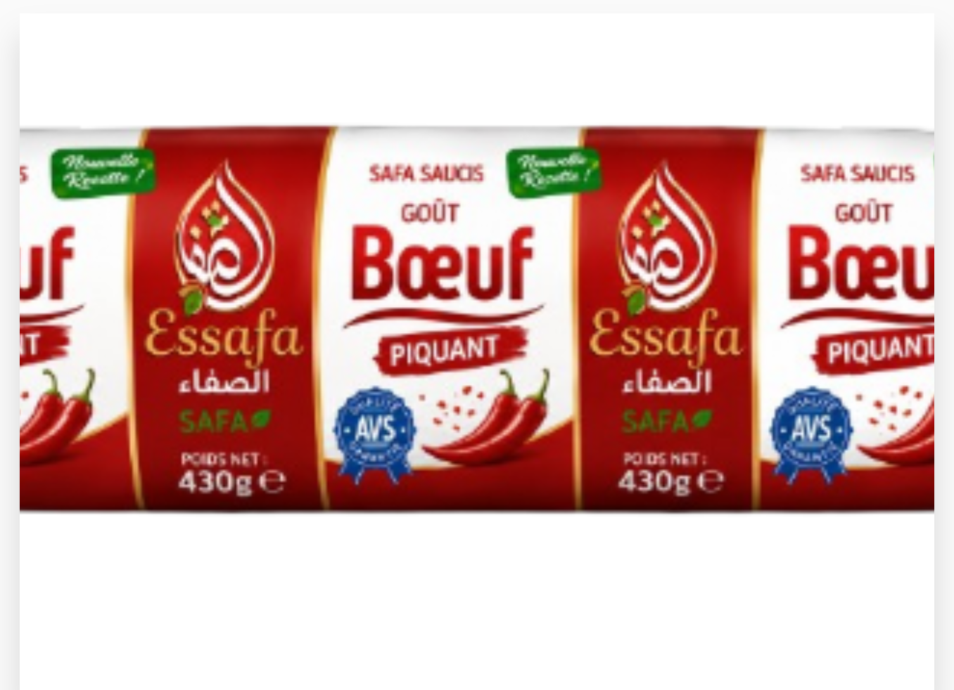 SAFA  SAUCIS GOUT BOEUF PIQUANT 430G