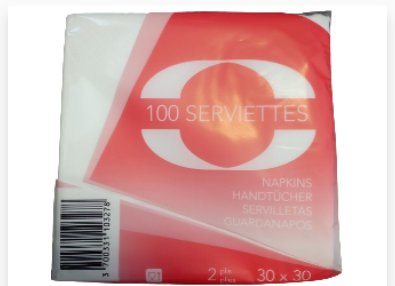 SERVIETTE 2 PLIS 30X30 32X100PCS