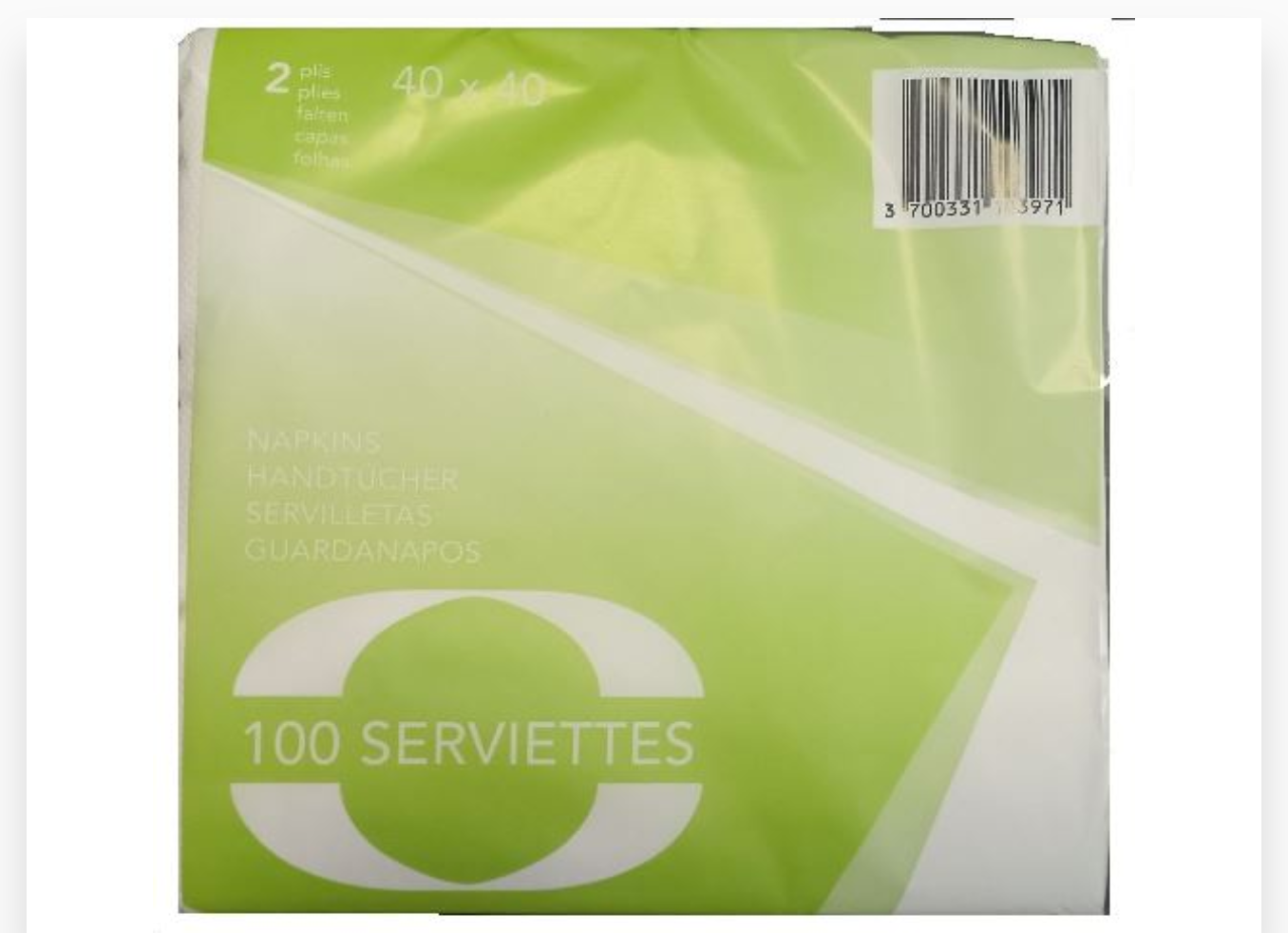 SERVIETTE  2 PLIS 40X40 24X100PCS