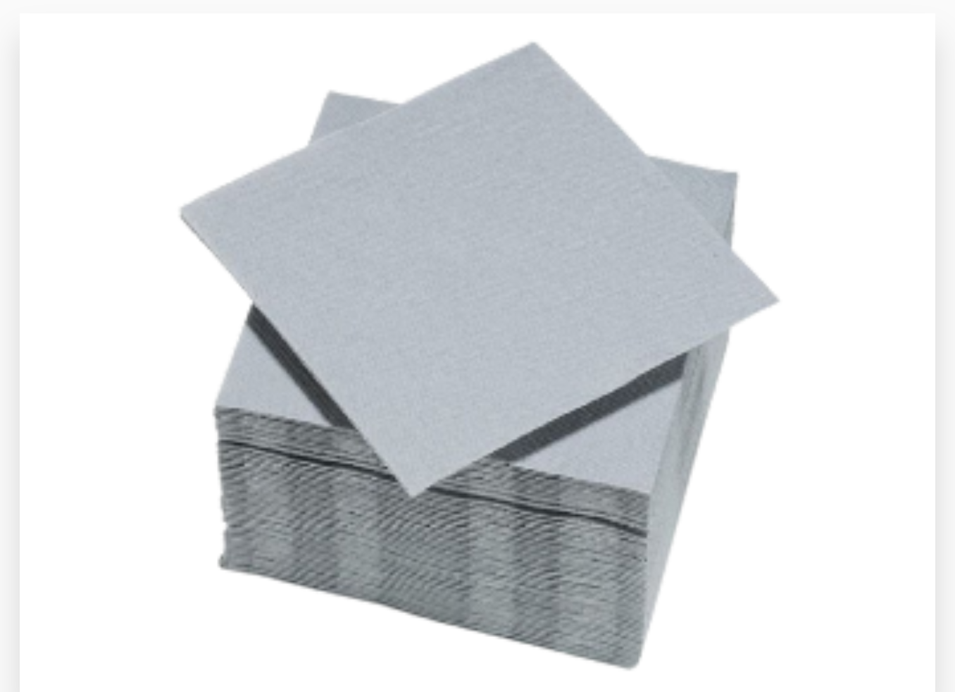 SERVIETTE MICROGAUFRE 40X40 2 PLIS GRIS - 36X50 P