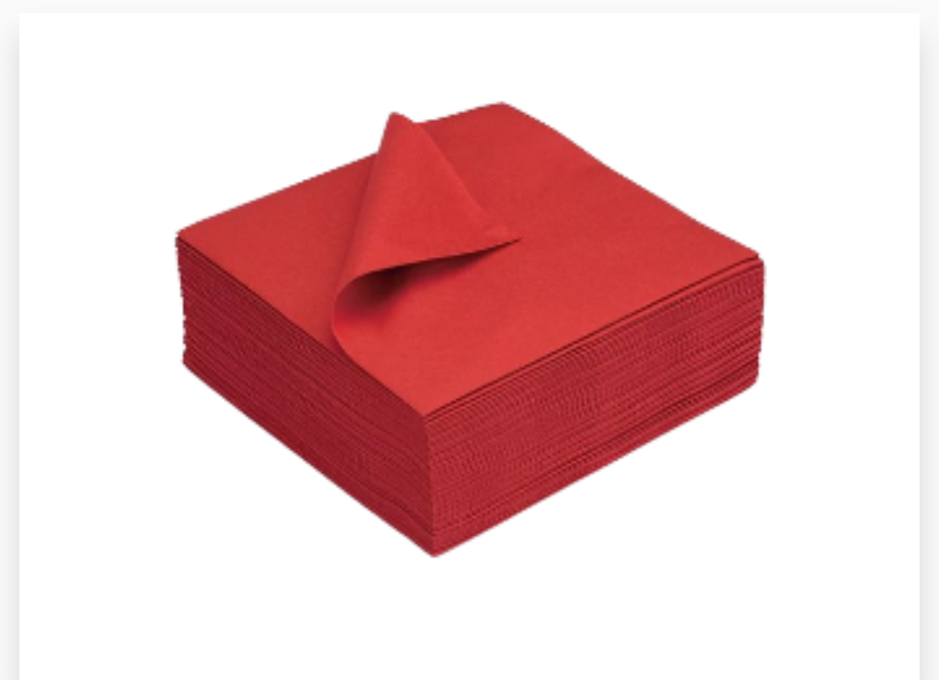 SERVIETTE MICROGAUFRE 40X40         2 PLIS ROUGE 36X50 PCS