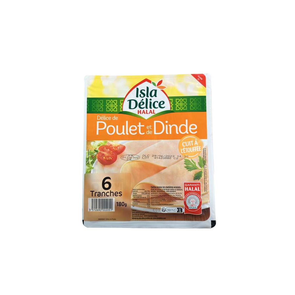 Delice De Dinde "Al Jadid" Dore Fume Au Four 4 Tranches 160G