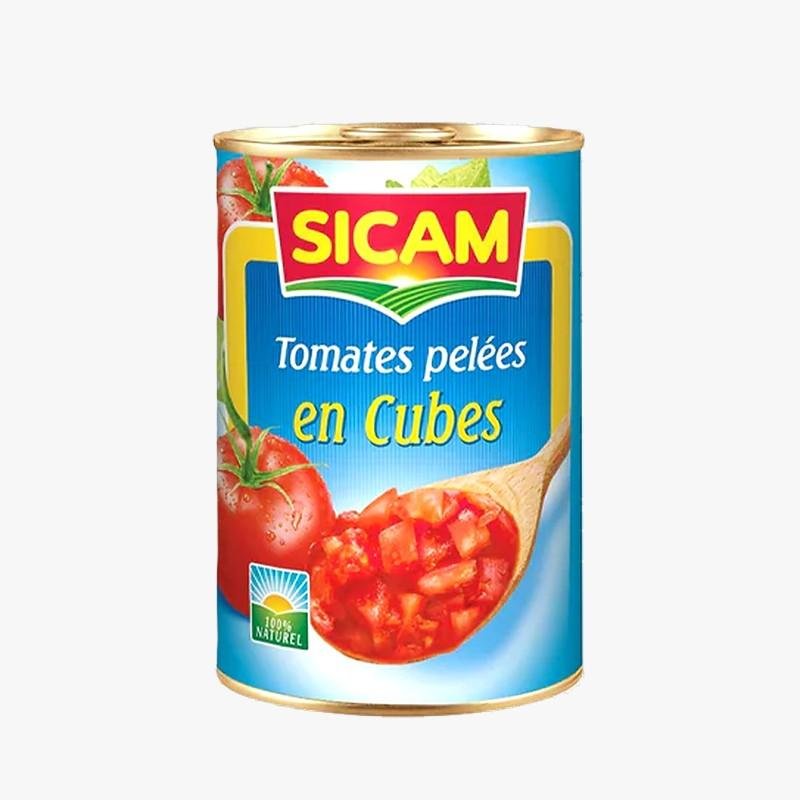 Peeled tomatoes in cubes 400g SICAM