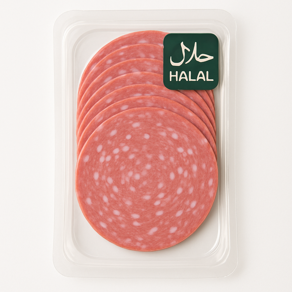 Vacuum sliced ​​salami 100g tray